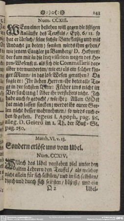 Matth. VI. v. 13. Sondern erlöse uns vom Ubel. Num. CCXIV.