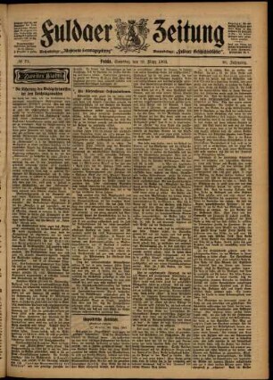Zweite Ausgabe vom Samstag, den 28. März 1903.