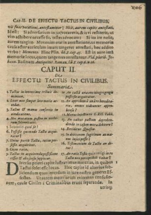 Caput II. De Effectu Tactus In Civilibus.
