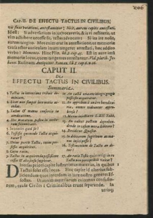 Caput II. De Effectu Tactus In Civilibus.