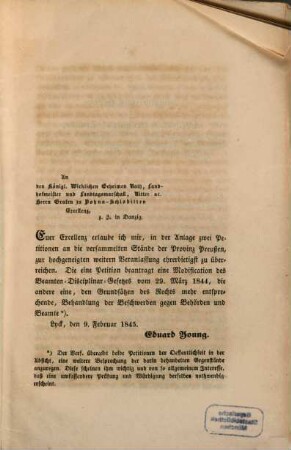 Mängel und Uebelstände im Preußischen Beamtenwesen : Zwei Petitionen an Preußens Provinzialstände