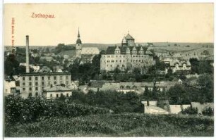 Zschopau. Blick auf Zschopau - Schloss Wildeck