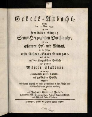 1-8, Gebets-Andacht ...