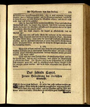 Das Zehende Capitel. Fernere Betrachtung der Deistischen Einwürffe.