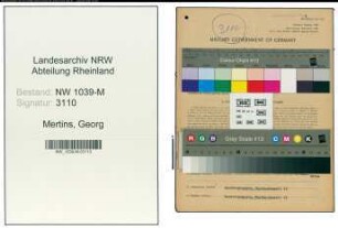 Entnazifizierung Georg Mertins , geb. 20.02.1887 (Polizist)