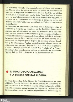 El Ejercito Popular Aleman Y La Policia Popular Alemana