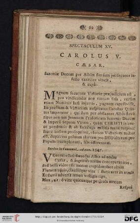 Spectaculum XV: Carolus V […]