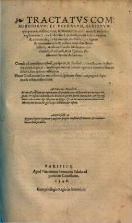 Tractatus Commerciorum et usurarum