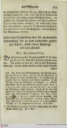 Ueber das Präparieren oder die anatomische Zubereitung der zu dem Unterleibe gehörigen Theile, nebst einem Anhange von dem Foetus