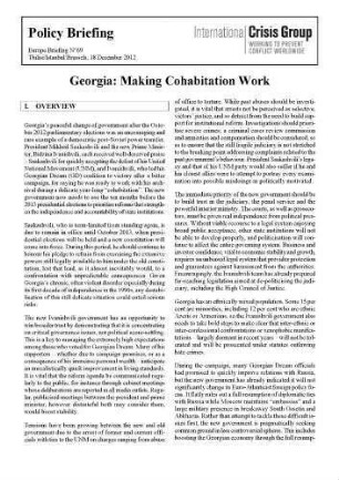 Georgia : making cohabitation work