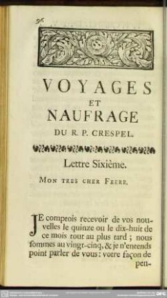 Lettre Sixième