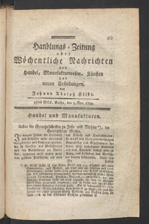 45tes Stück, Gotha, den 9. Nov. 1799.