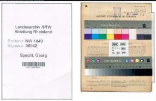 Entnazifizierung Georg Specht , geb. 04.08.1908 (Monteur)