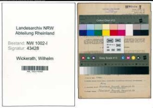 Entnazifizierung Wilhelm Wickerath, geb. 19.12.1914 (Bote)