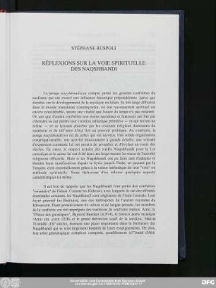 Stéphane Ruspoli Réflexions Sur La Voie Spirituelle Des Naqshbandi
