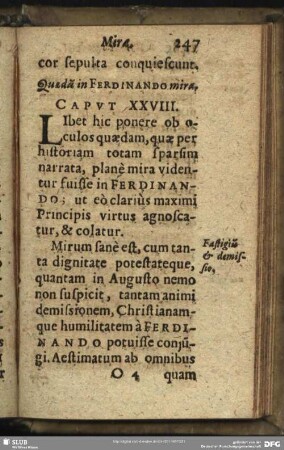 Quaeda[m] in Ferdinando mira. Caput XXVIII.