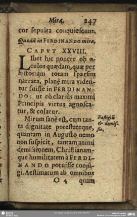 Quaeda[m] in Ferdinando mira. Caput XXVIII.