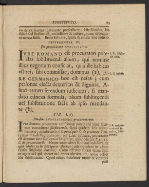 Differentia IV. De procuratore Substituto
