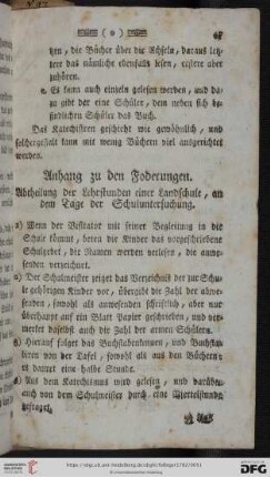 Anhang zu den Foderungen