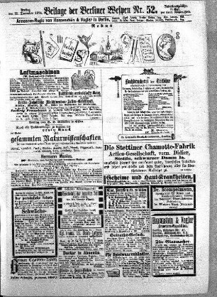 Beilage der Berliner Wespen Nr. 52