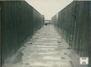 Schleuse Hünxe im Lippe-Seitenkanal, Deutschland, 1927