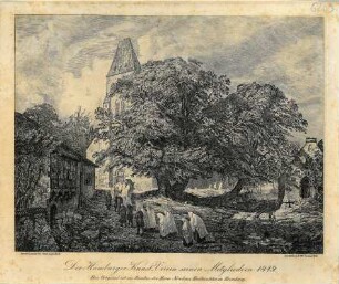 Grafik "Der Hamburger Kunst-Verein seinen Mitgliedern 1849" (Leichenzug)