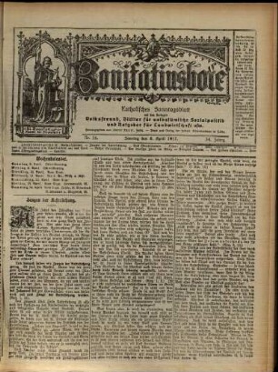 Erste Ausgabe vom Sonntag, den 08. April 1917.