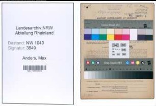 Entnazifizierung Max Anders , geb. 19.11.1898 (Kaufmann)