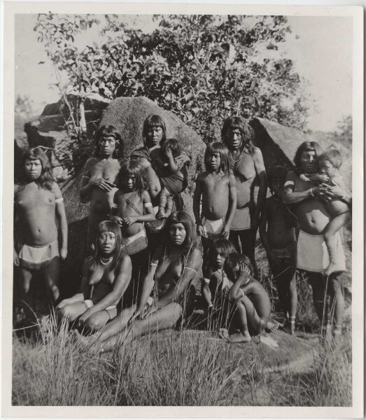 Group of women with beaded aprons Arekuna