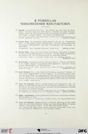 II. Porzellan verschiedener Manufakturen (Nr. 98-142)