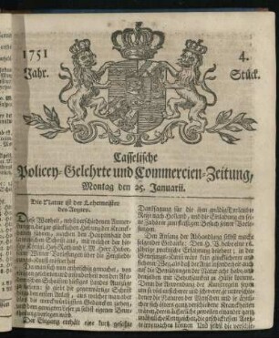 4. Stueck, Montag den 25. Januarii 1751