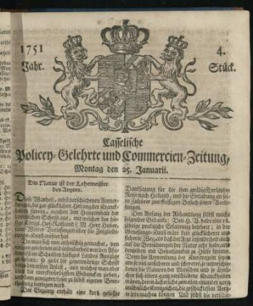 4. Stueck, Montag den 25. Januarii 1751