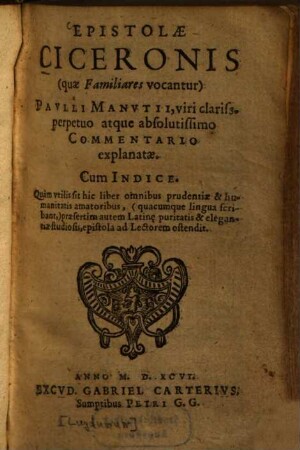 Epistolae Ciceronis (quae Familiares vocantur)