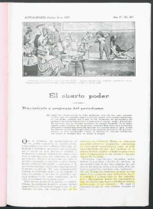 El cuarto poder : Nacimiento y progresos del periodismo