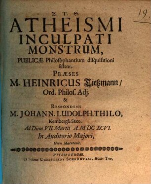 Atheismi inculpati monstrum