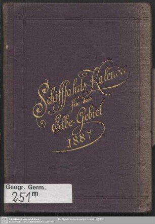 5.1887: Schiffahrts-Kalender für das Elbe-Gebiet