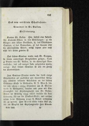 ¬Das¬ neu errichtete Schullehrerseminar in St. Gallen : Beförderung