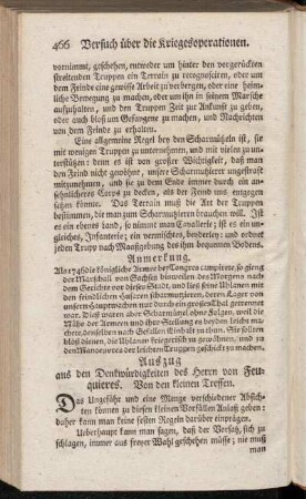 Auszug aus den Denkwürdigkeiten des Herrn von Feuquieres. Von den kleinen Treffen