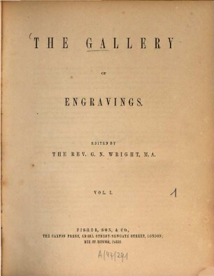 The Gallery of Engravings : edited by G. N. Wright. 1