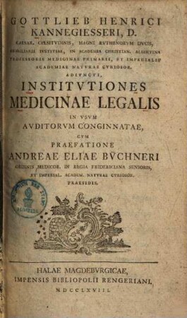 Institutiones medicinae legalis ...