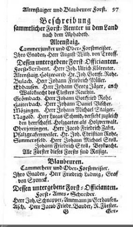 Forstämter / Bergwerke