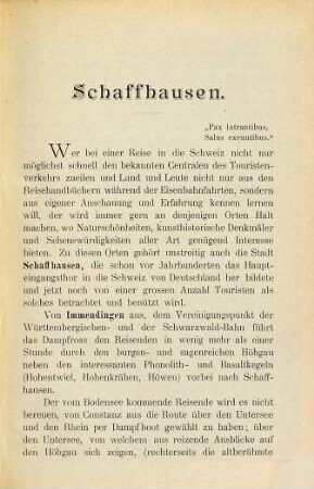 Schaffhausen und seine Umgebung : Fremdenführer