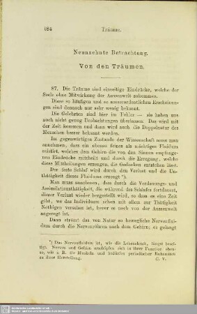 Neunzehnte Betrachtung. Von den Träumen