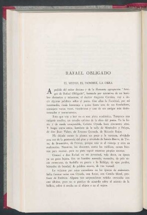 Rafael Obligado : El medio. el hombre, la obra