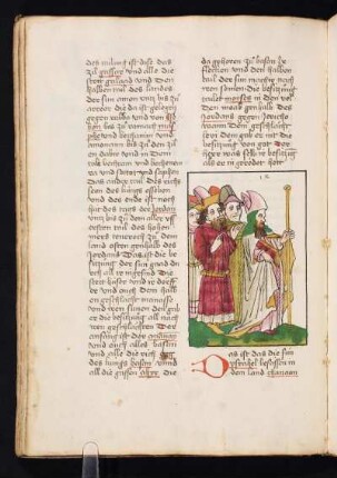 Kolorierte Federzeichnung: Josua und der Hohepriester Eleasar