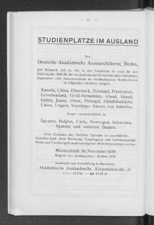 Studienplätze im Ausland