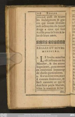 Regles Du Soubs-Ministre.