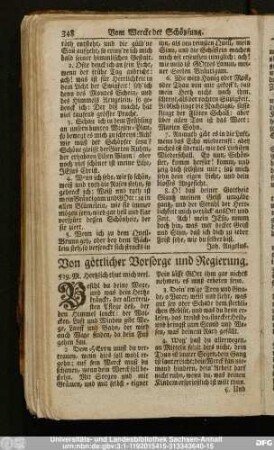 Von göttlicher Vorsorge und Regierung.