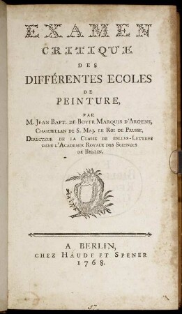 Examen Critique Des Différentes Ecoles De Peinture