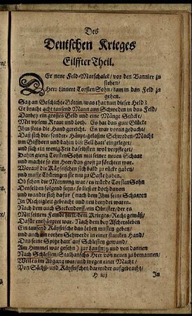 Des Deutschen Krieges Eilffter Theil.